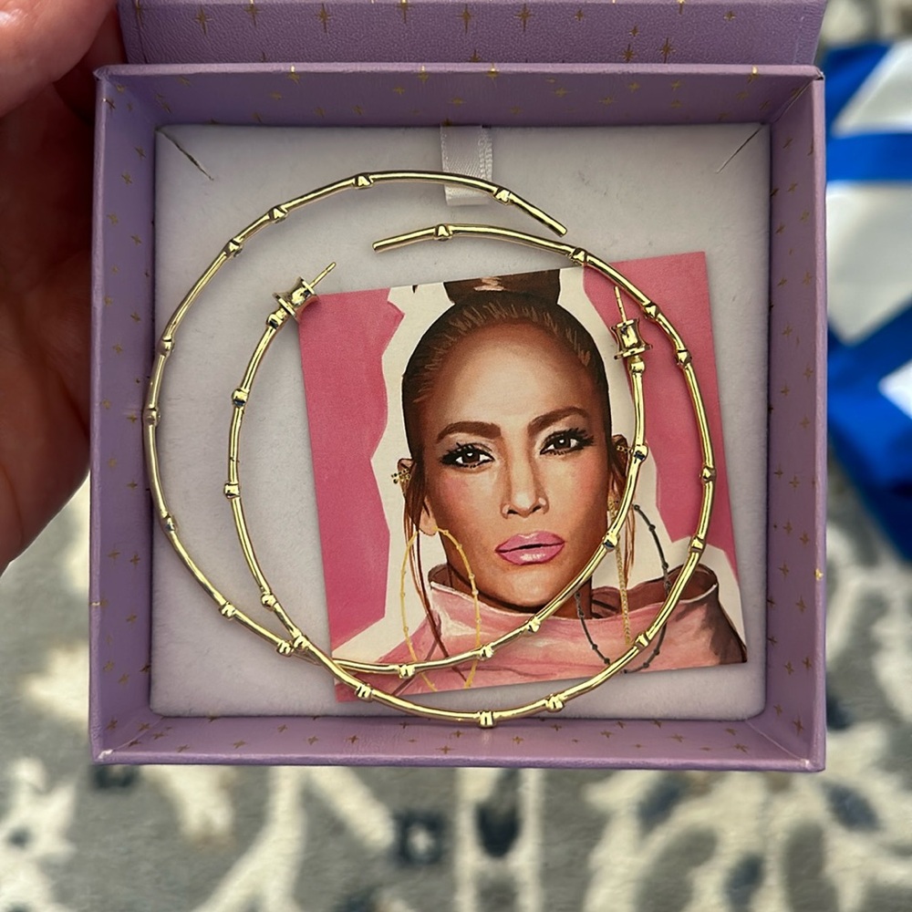 Melinda Maria 3” Gold Hoops